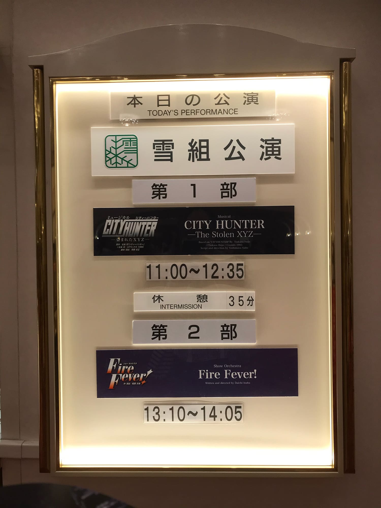宝塚歌劇 雪組公演 CITY HUNTER -盗まれたXYZ- Fire Fever!
