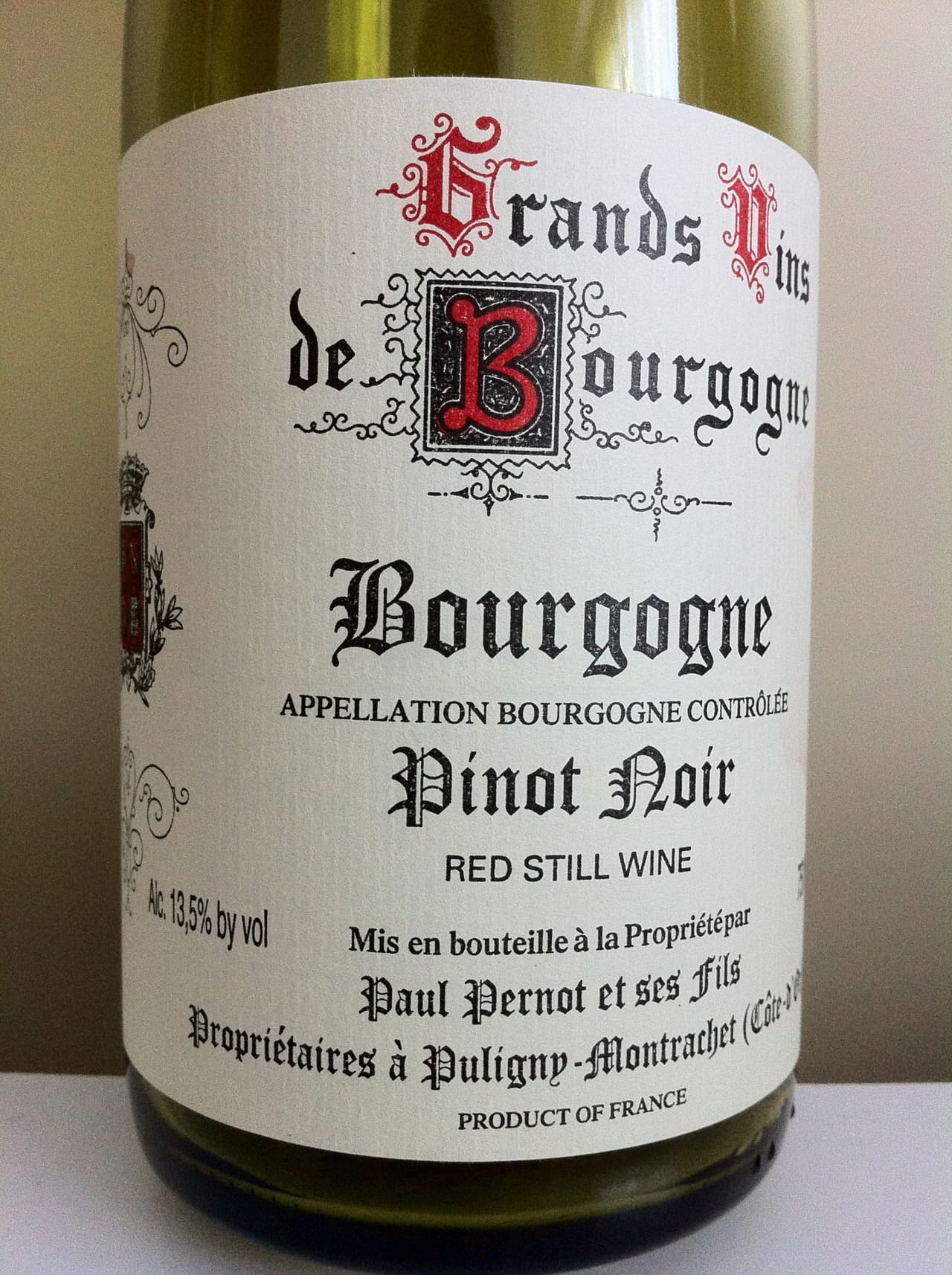 Paul Pernot et Ses Fils Bourgogne Pinot Noir