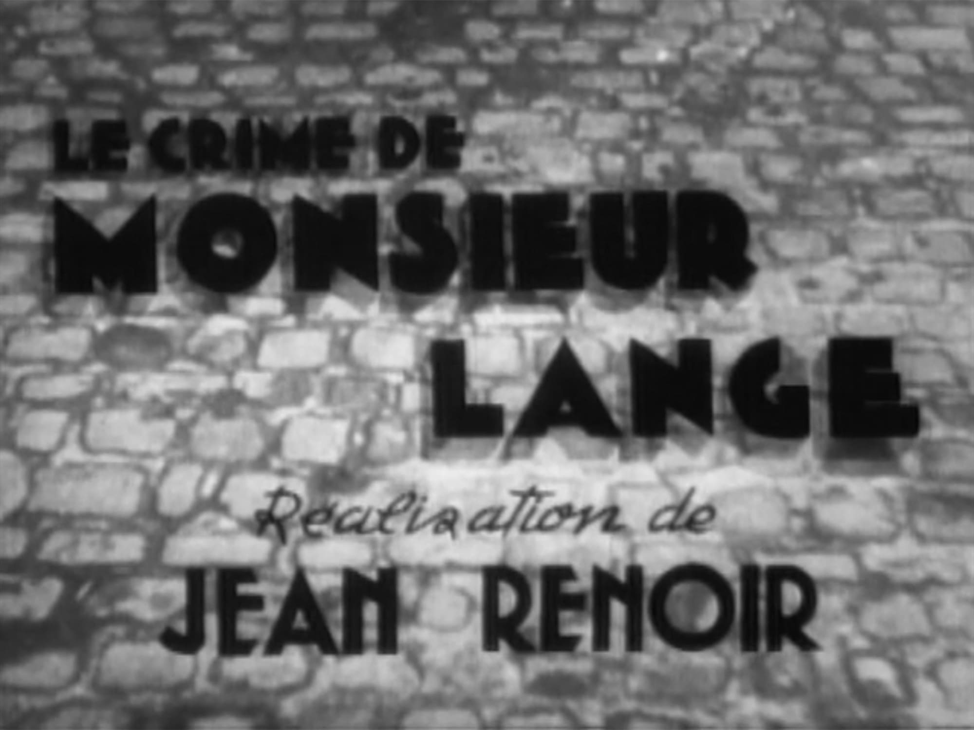 ランジュ氏の犯罪 Le Crime de Monsieur Lange