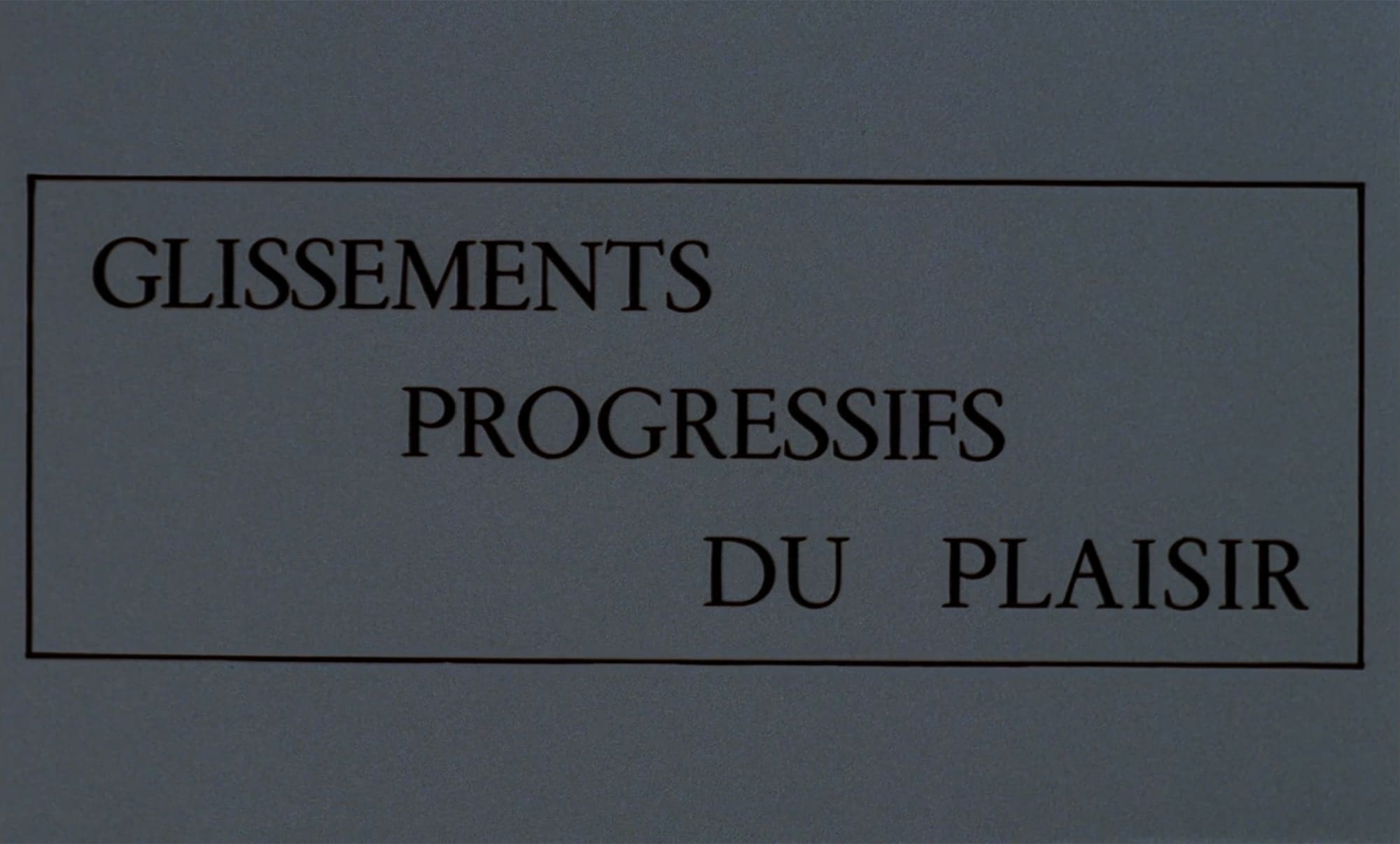 快楽の漸進的横滑り Glissements Progressifs du Plaisir